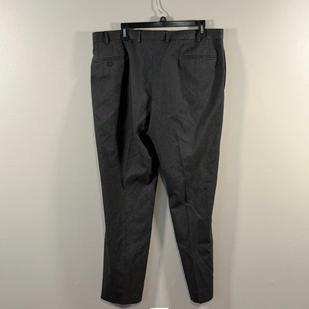 Lauren Ralph Lauren Mens Dress Pants Charcoal Gray Flat Front 38W x 32L Trousers